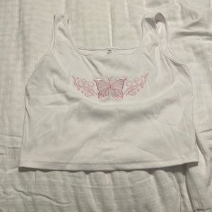Pink butterfly top